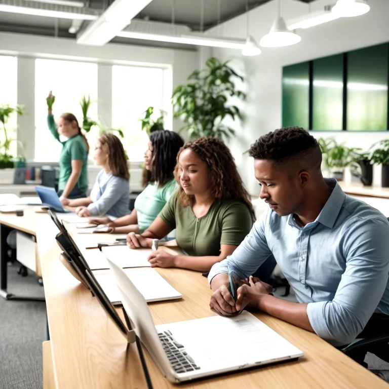 笑顔のグループメンバーが一緒に歩む写真